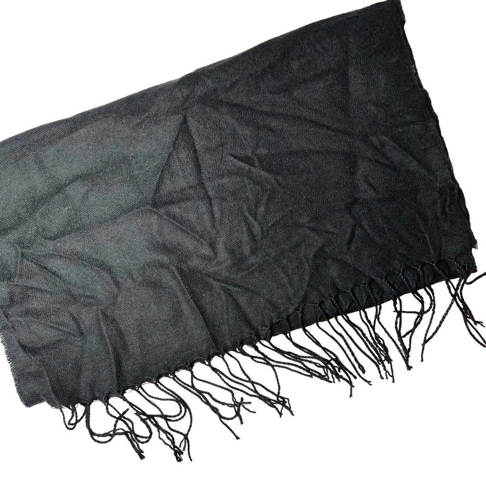 Steve Madden Black Solid Wrap Scarf‎ New